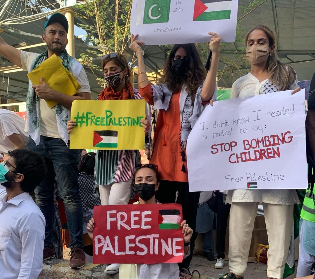 Celebrities Spotted At Protest Outside Karachi Press Club