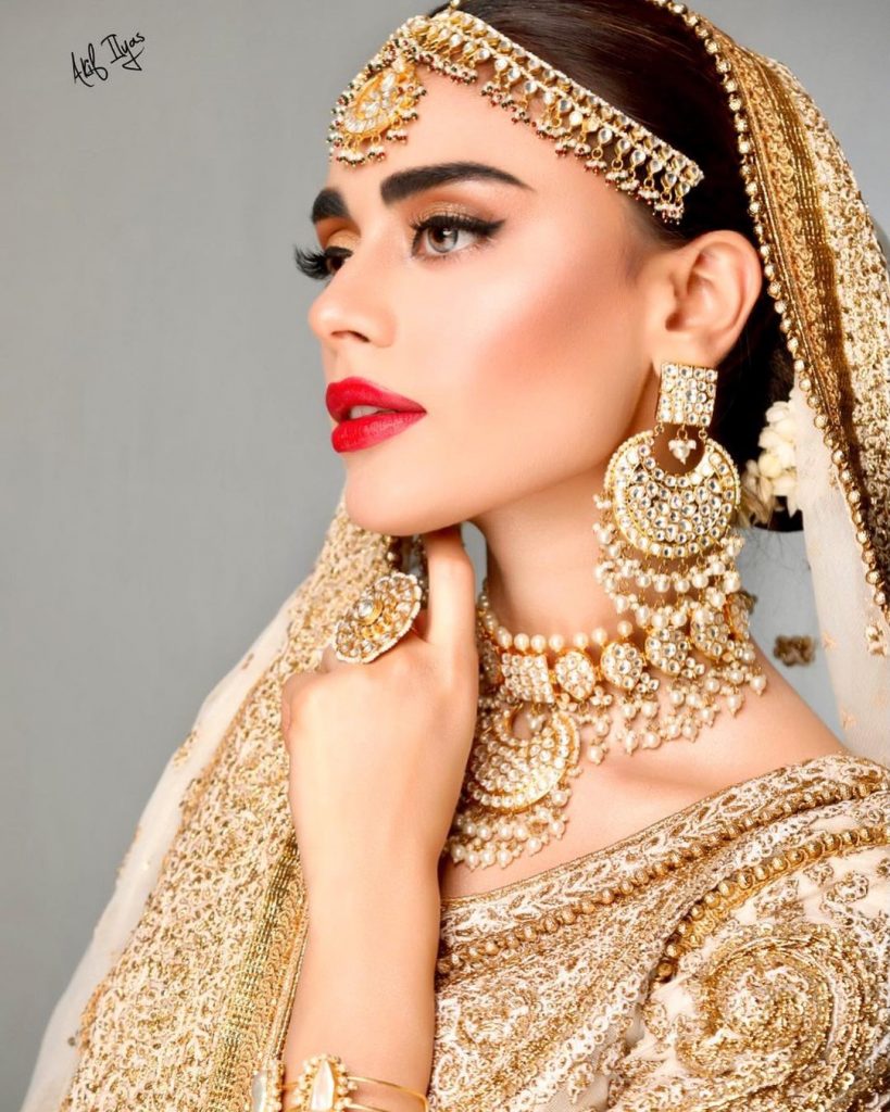 Sadaf Kanwal Dolled Up As A Traditional Bride By Akif Ilyas