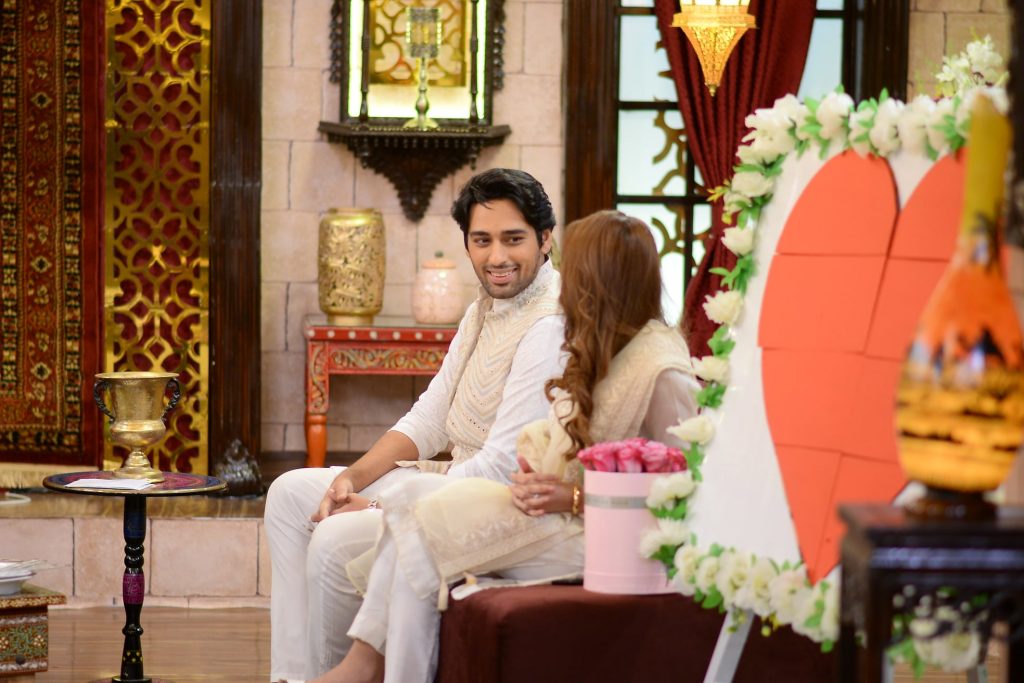 Salman Saeed With His Wife Aleena At The Set Of Shan-e-Suhoor