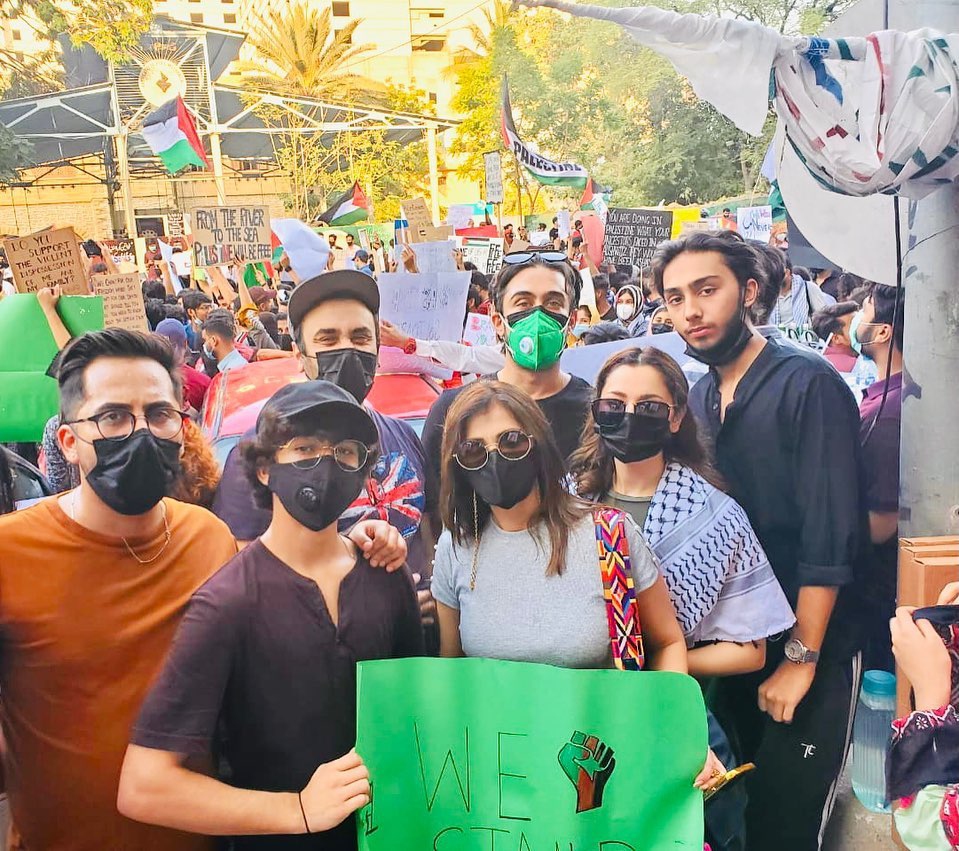 Celebrities Spotted At Protest Outside Karachi Press Club