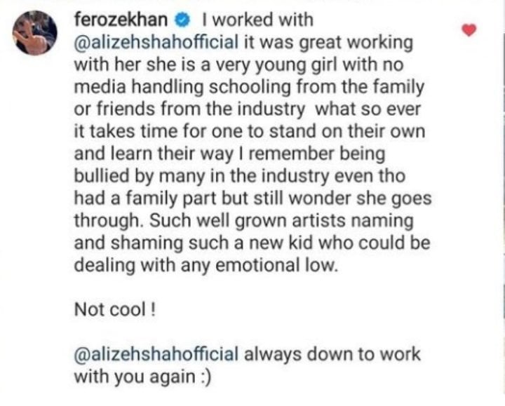 Feroze Khan Defends Alizeh Shah After Yasir Nawaz's Recent Statement