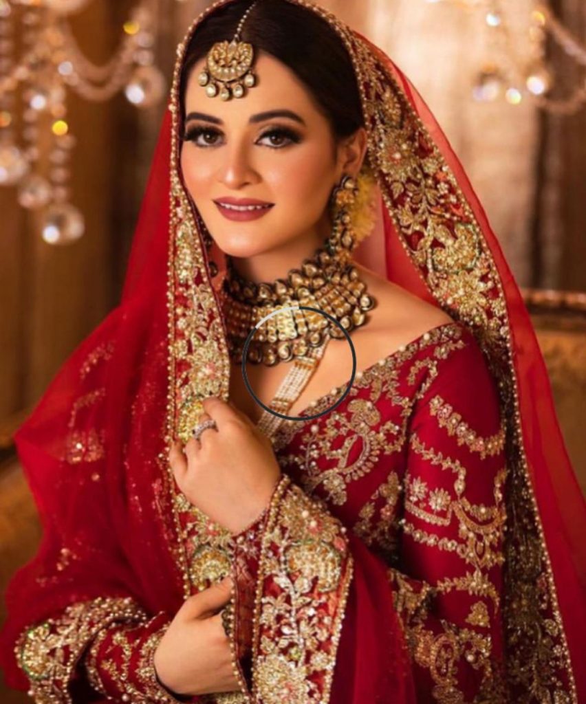 Aiman Khan Gives Traditional Vibes In Deep Red Bridal Ensemble ...