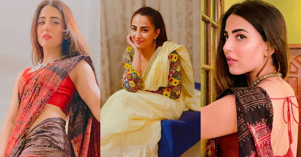 Ushna Shah Looks Super Chic In Saree