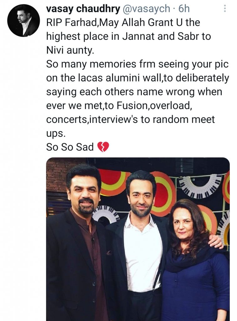 Celebrities Extend Condolences On Farhad Humayun's Death - Share Memories