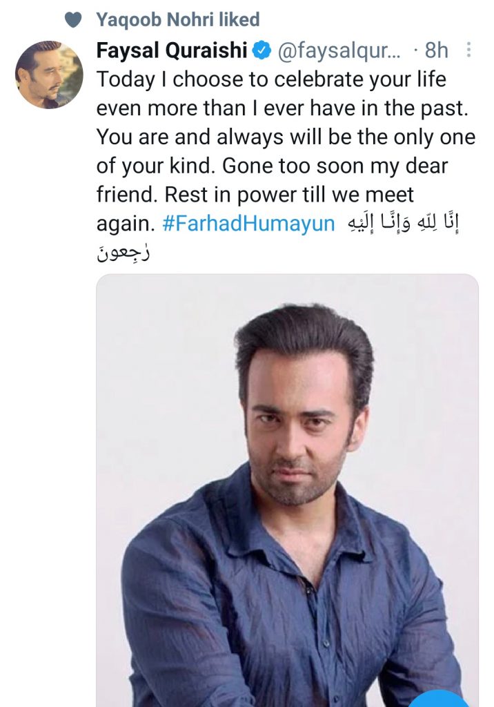 Celebrities Extend Condolences On Farhad Humayun's Death - Share Memories