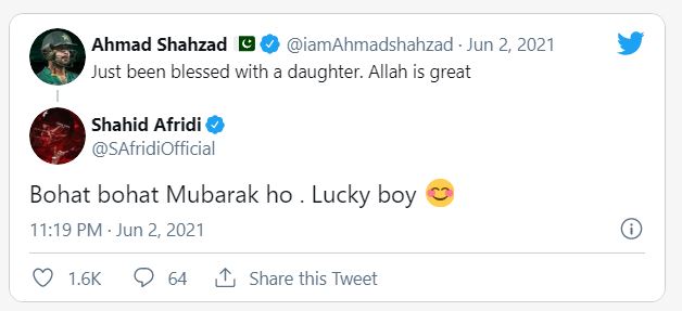 Cricketer Ahmad Shahzad Blessed With A Baby Girl