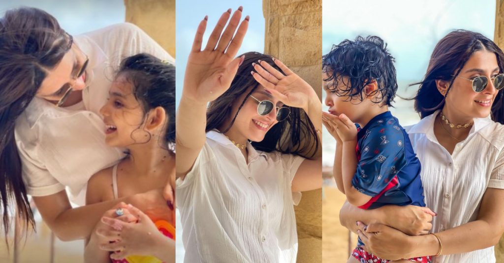 Ayeza Khan Spending Time With Children At Beach