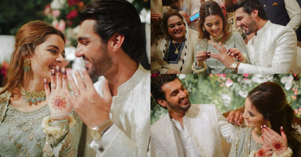 Minal Khan And Ahsan Mohsin Ikram Engagement HD Pictures