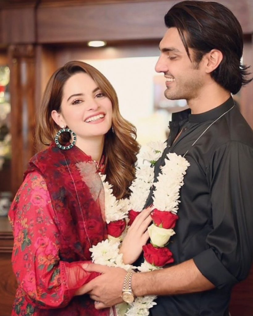 Minal Khan And Ahsan Mohsin Ikram Engagement Pictures