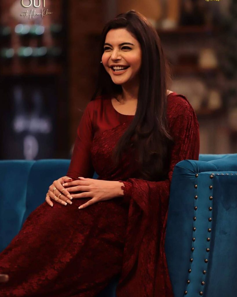 Nida Yasir And Yasir Nawaz At The Set Of "Time Out With Ahsan Khan"