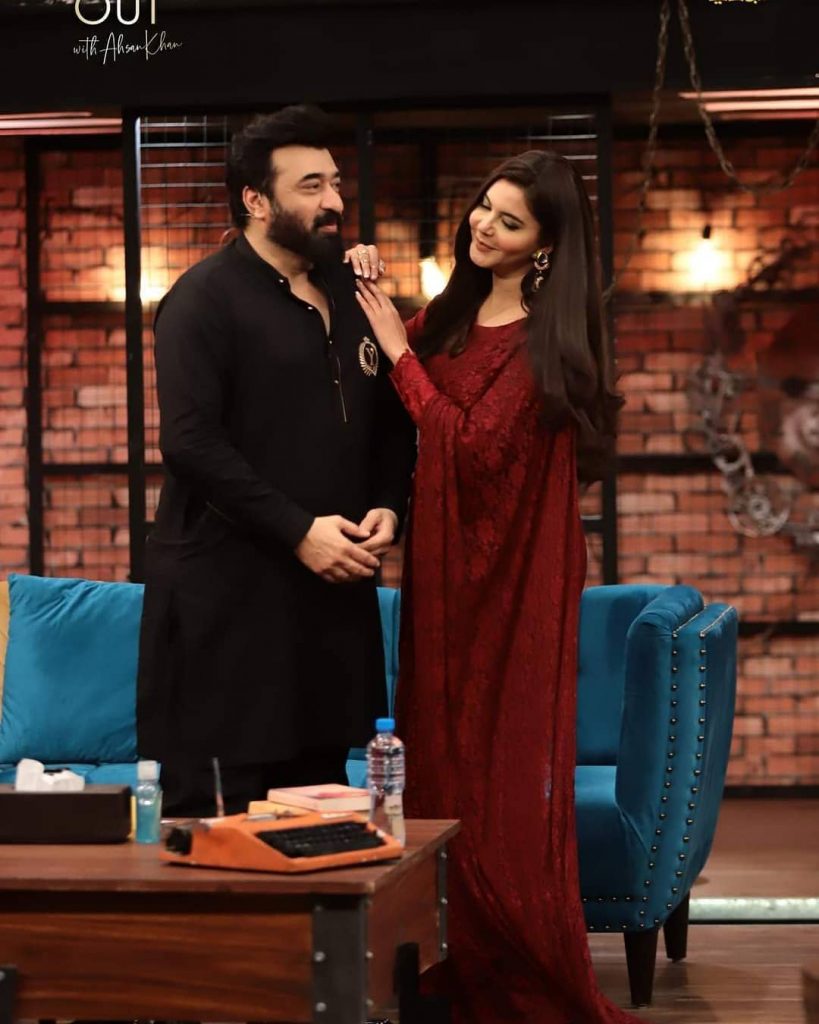 Nida Yasir And Yasir Nawaz At The Set Of "Time Out With Ahsan Khan"