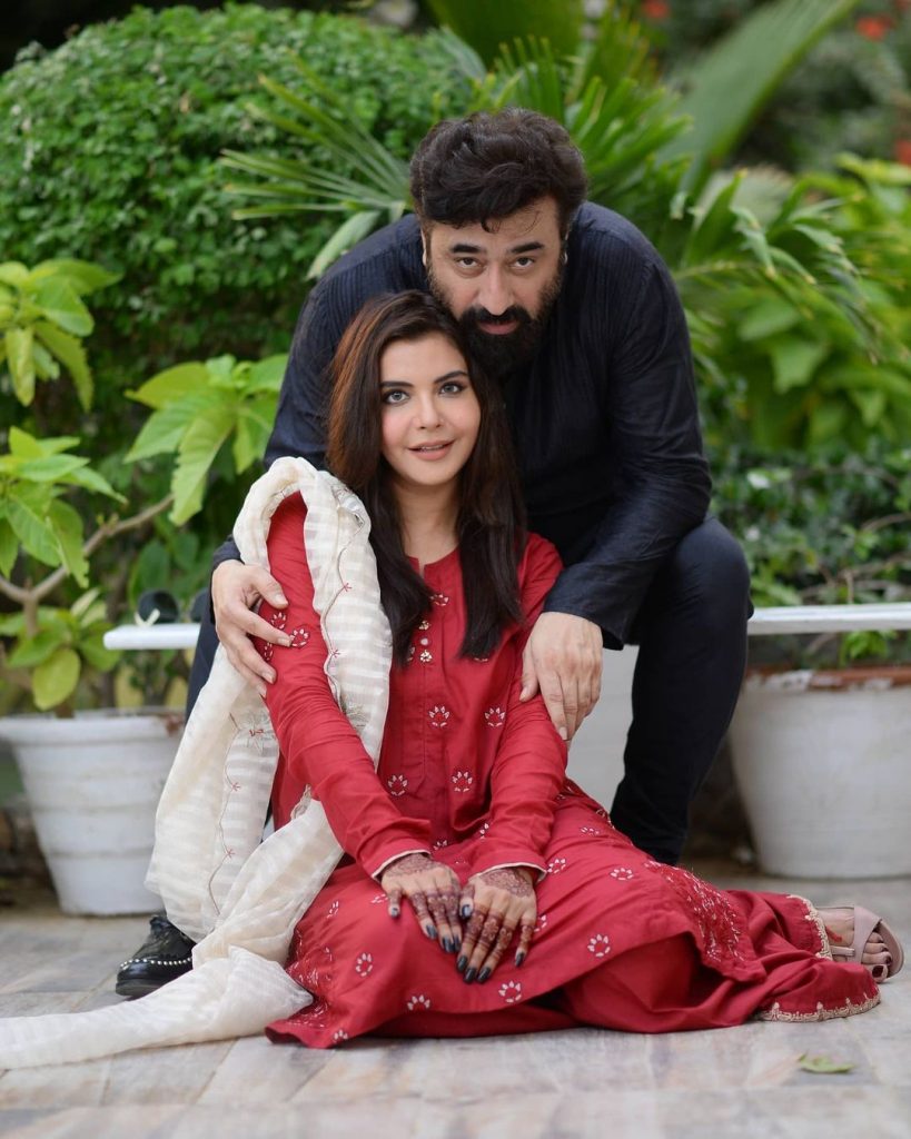 Nida Yasir And Yasir Nawaz At The Set Of "Time Out With Ahsan Khan"
