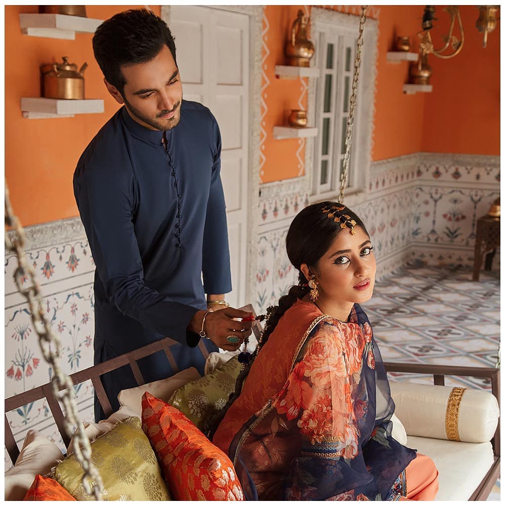 Cross Stitch Eid Collection "Rim Jhim" Featuring Sajal Aly And Wahaj Ali