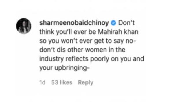 Public Reaction On Sonya Hussyn's Response To Sharmeen Obaid