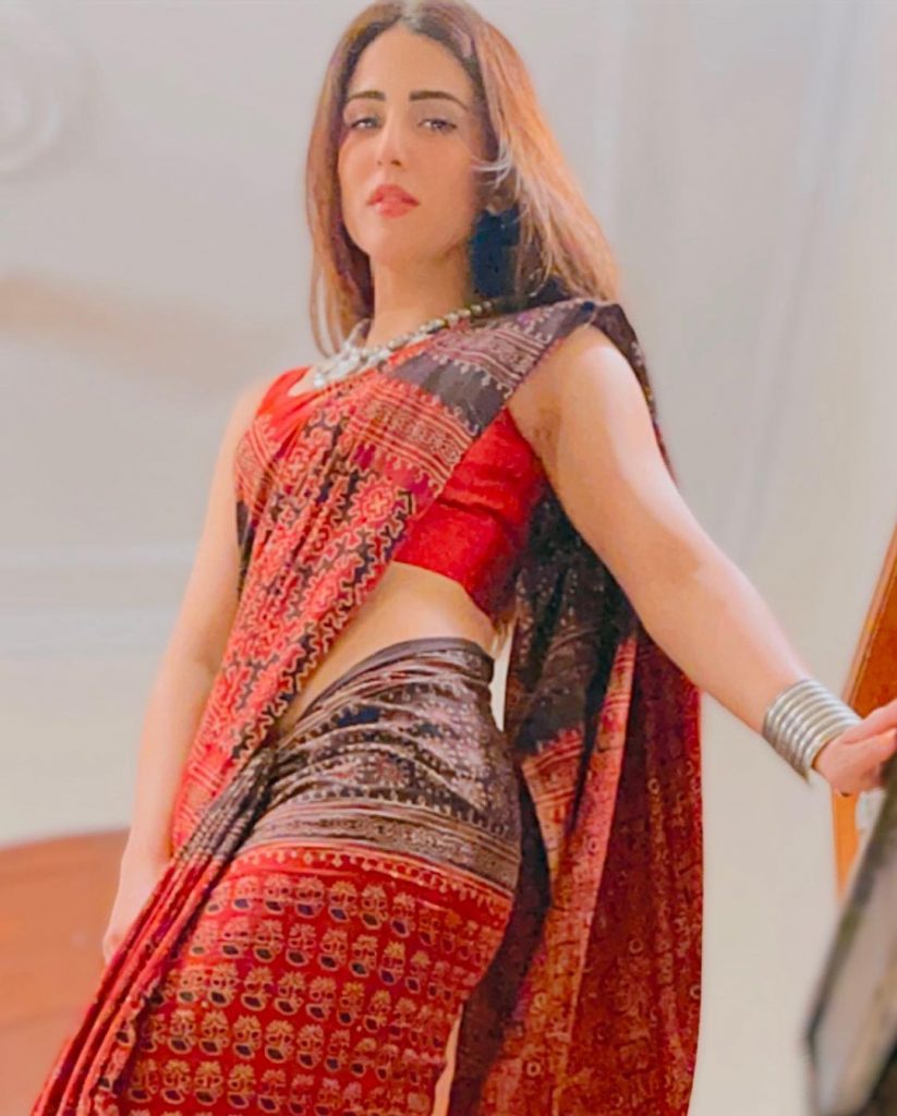 Ushna Shah Looks Super Chic In Saree