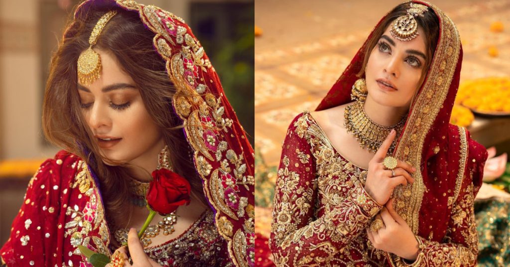 Annus Abrar Bridal Edit Maahru Featuring Minal Khan