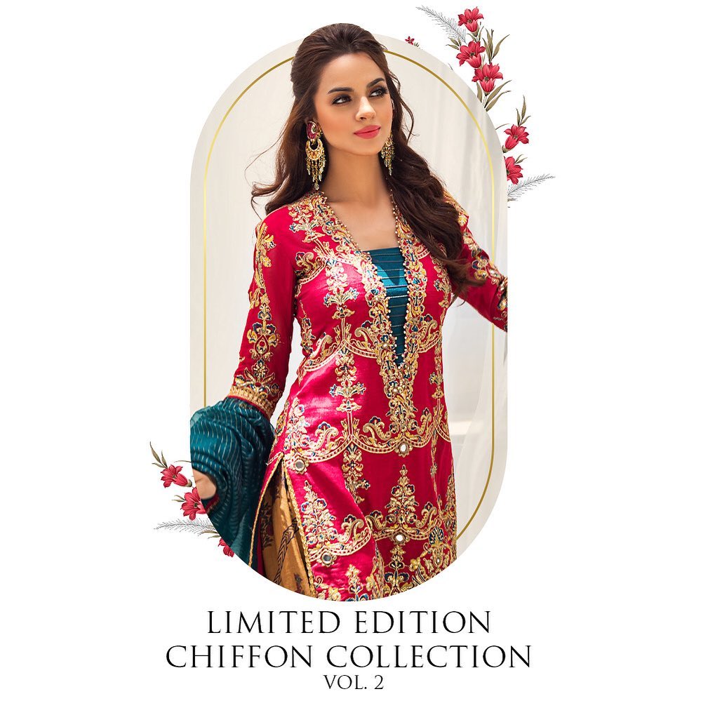 Asim Jofa's Latest Chiffon Collection Featuring Famous Pakistani Celebrities