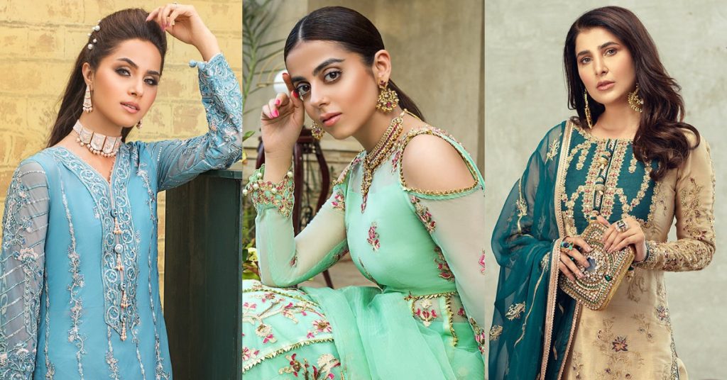 Asim Jofa's Latest Chiffon Collection Featuring Famous Pakistani Celebrities