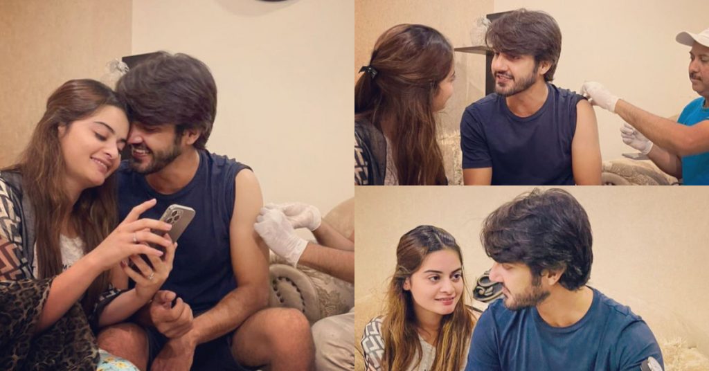 Ahsan Mohsin Ikram Gets Vaccinated Alongside Minal Khan