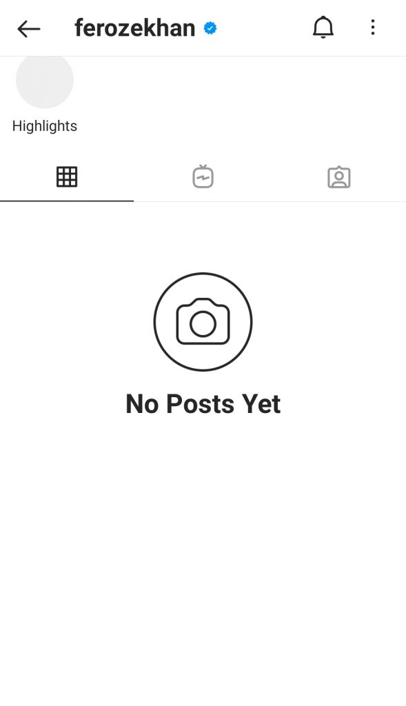 Feroze Khan Deletes All His Instagram Posts