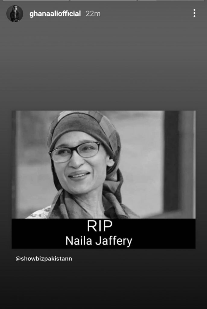 Tv Actress Naila Jaffery Passes Away