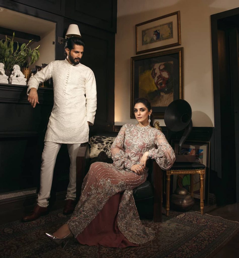 Maya Ali And Bilal Ashraf Flaunting Their Chic Style In HSY'S Latest Collection