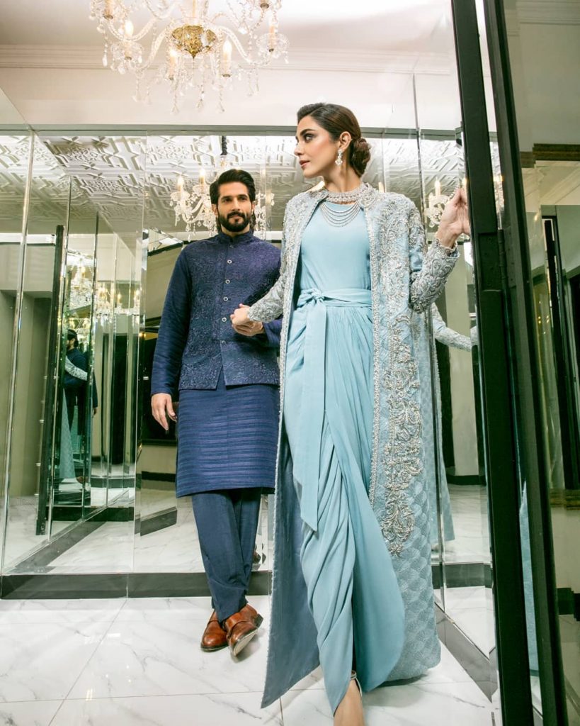 Maya Ali And Bilal Ashraf Flaunting Their Chic Style In HSY'S Latest Collection