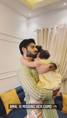 Alluring Eid Pictures Of Muneeb Butt And Aiman Khan With Their Daughter