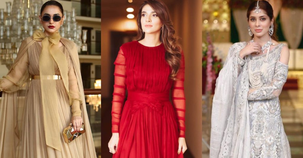 Yumna Zaidi, Rabab Hashim And Azekah Daniel Wearing Asim Jofa