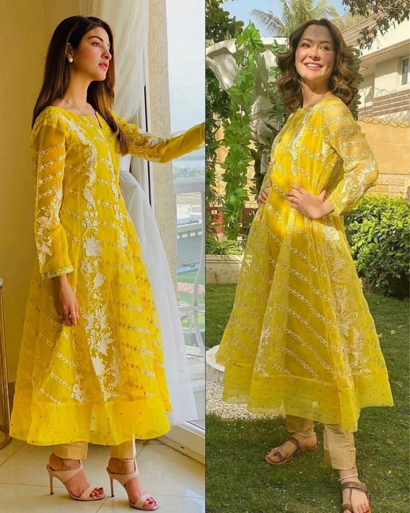 Hania Aamir And Kinza Hashmi Spotted Wearing Same Outfit By Azure