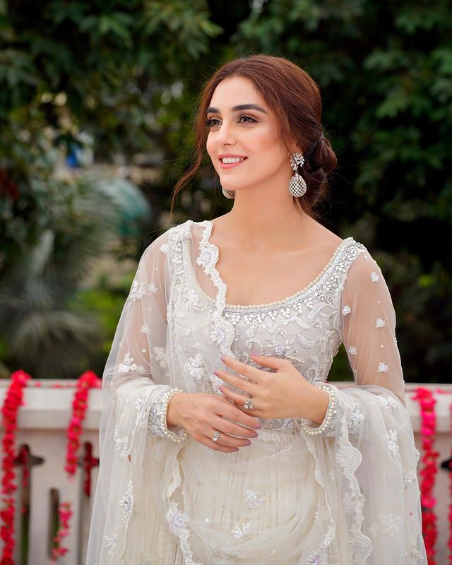 Maya ali shop in white dress