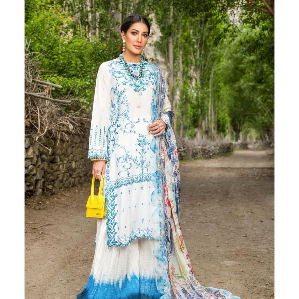 Nisa Hussain's Luxury Festive Lawn Collection Featuring Mehwish Hayat