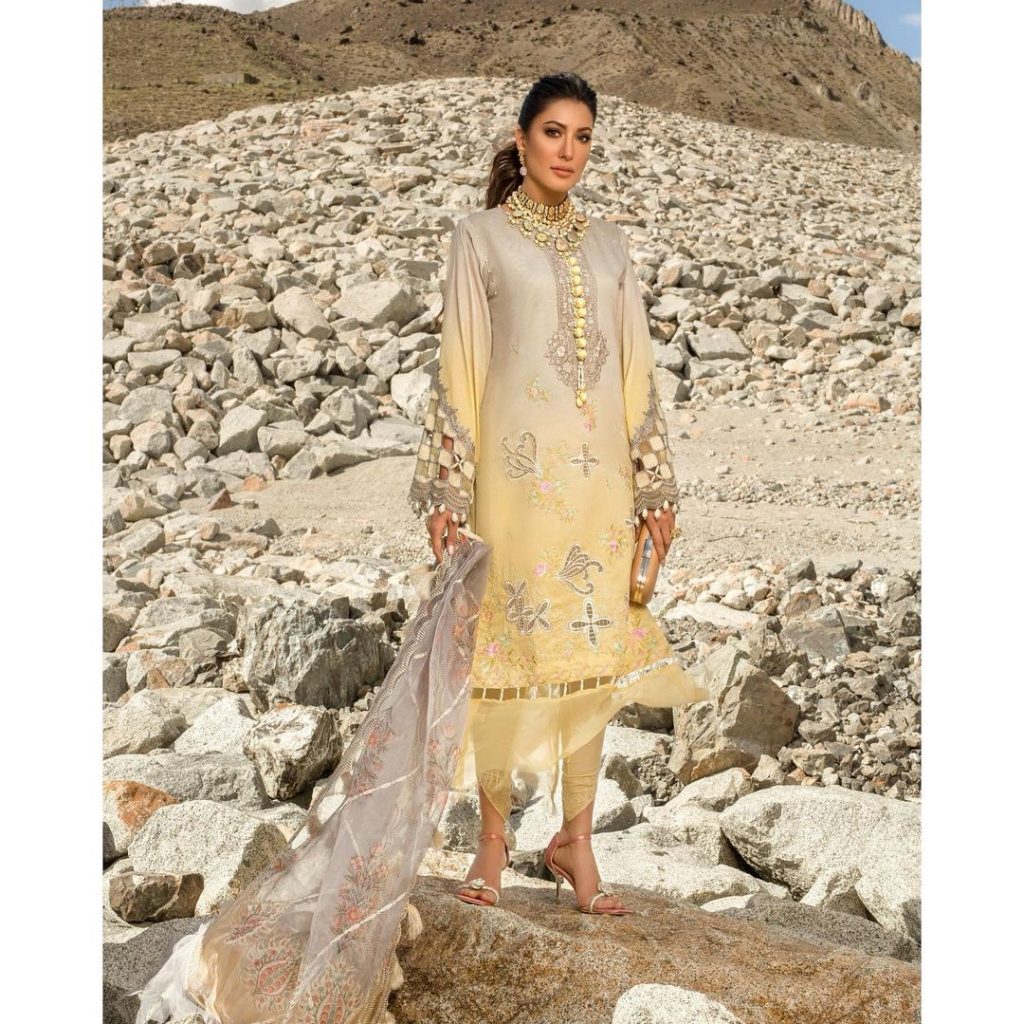 Nisa Hussain's Luxury Festive Lawn Collection Featuring Mehwish Hayat