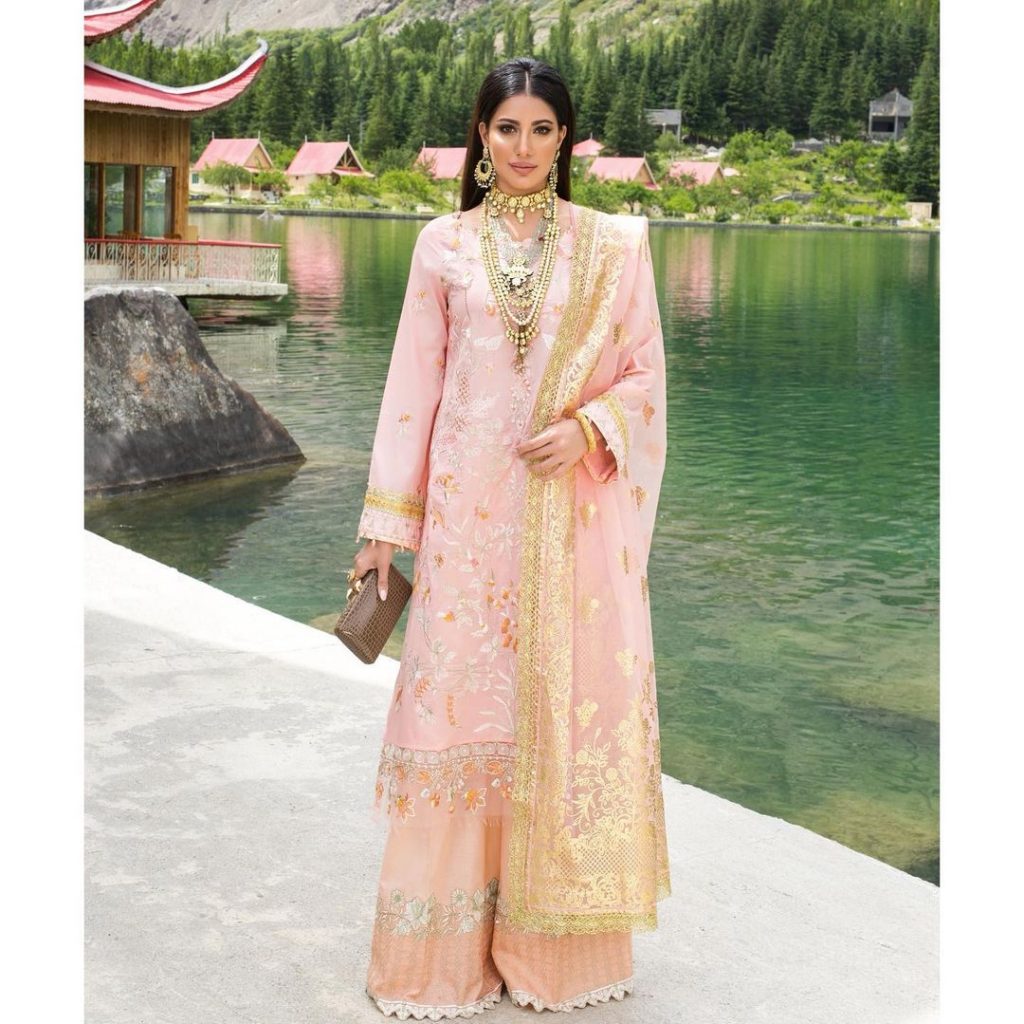 Nisa Hussain's Luxury Festive Lawn Collection Featuring Mehwish Hayat