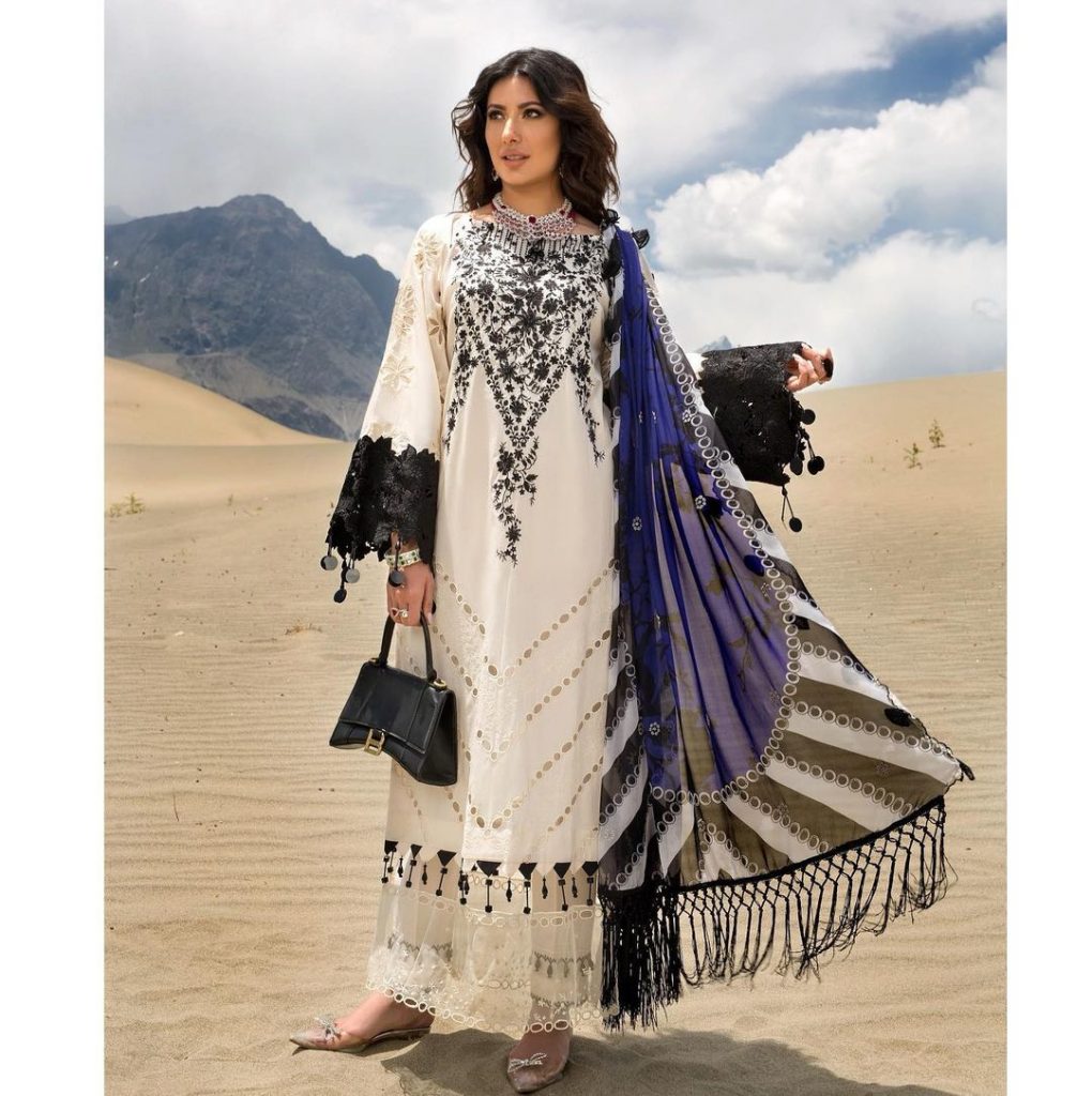 Nisa Hussain's Luxury Festive Lawn Collection Featuring Mehwish Hayat