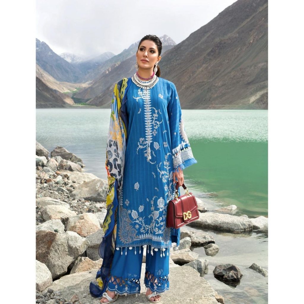 Nisa Hussain's Luxury Festive Lawn Collection Featuring Mehwish Hayat