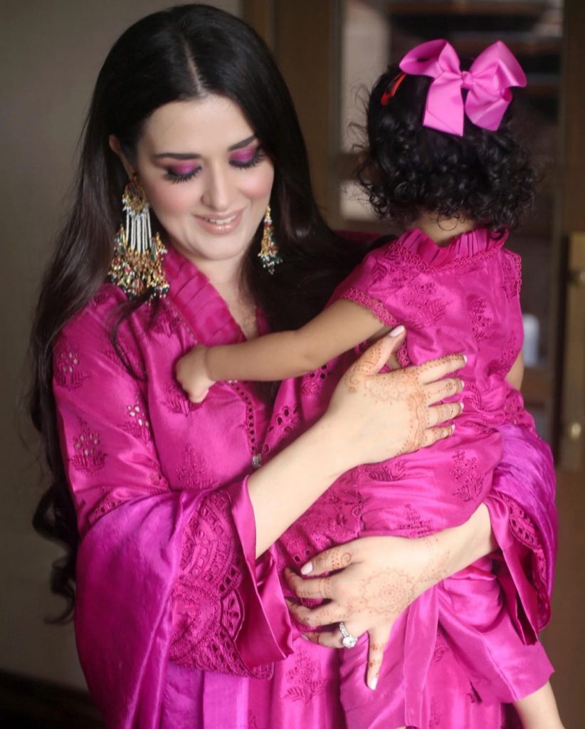 Natasha Ali Looked Spellbinding In Fuchsia-Colored Dress With Her Daughter