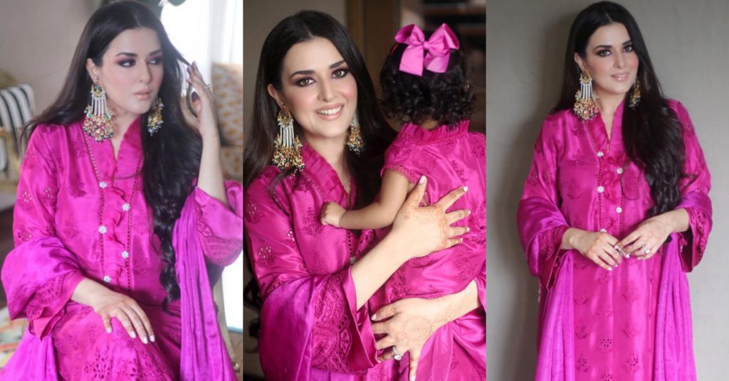 Natasha Ali Looked Spellbinding In Fuchsia-Colored Dress With Her Daughter