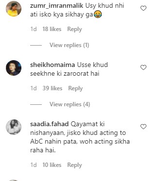 Public's Hilarious Take On Sadaf Kanwal Learning Acting From Shahroz Sabzwari