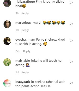 Public's Hilarious Take On Sadaf Kanwal Learning Acting From Shahroz Sabzwari