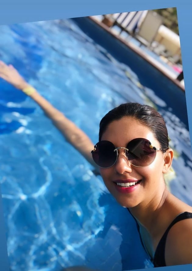 Sunita Marshall Enjoying Pool Time With Her Family