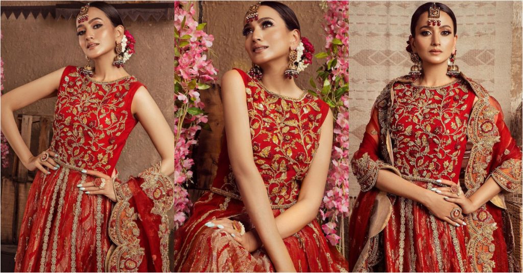 Zarnish Khan Looks Regal In Gorgeous Red Bridal Ensemble