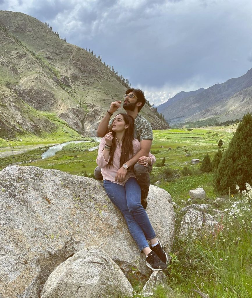 Recent Beautiful Pictures Of Aiman Khan And Muneeb Butt From Skardu