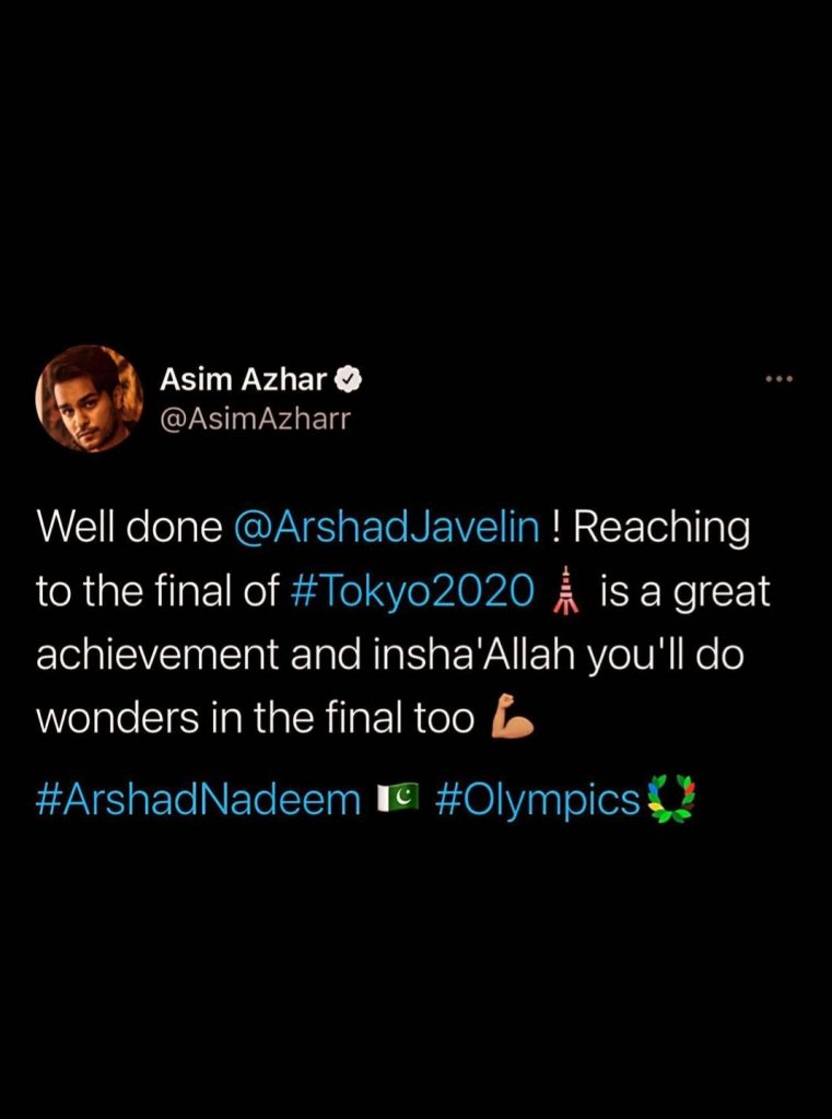 Celebrities Wishing Arshad Nadeem Who Reached Final Round Of Javelin Throw