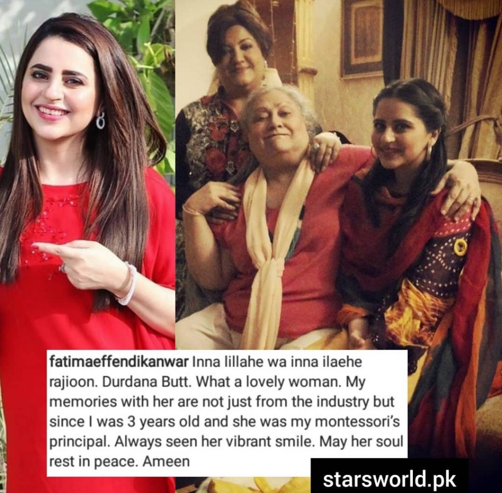 Pakistani Celebrities Bid Farewell To Durdana Butt