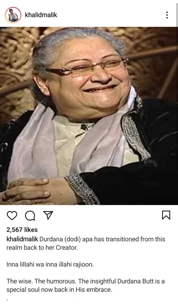 Pakistani Celebrities Bid Farewell To Durdana Butt