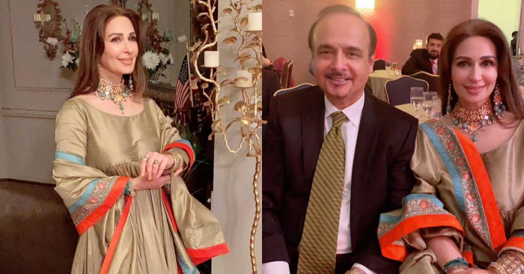 Alluring Pictures Of Reema Khan With Her Husband From A Recent Wedding Event