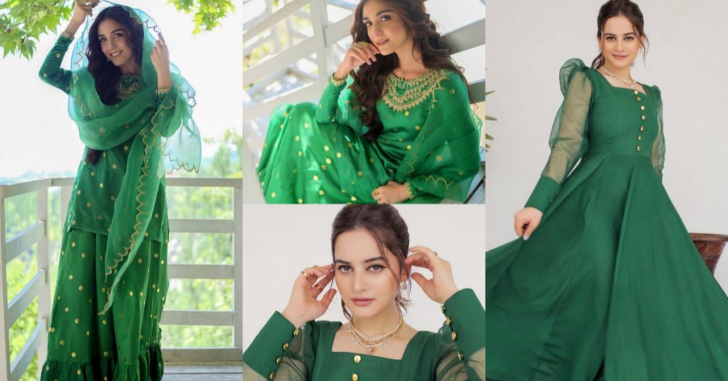 Aiman Khan & Maya Ali Gracing The Shades Of Green With Elegance