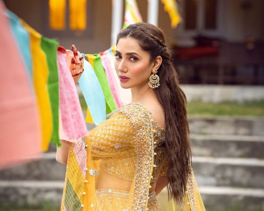 Mahira Khan Stuns In Yellow Bridal Lehnga Choli By Faiza Saqlain