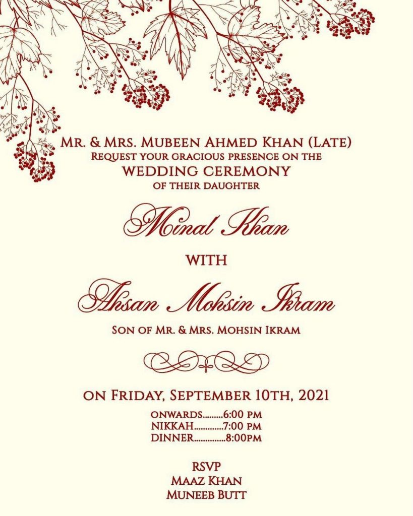 Wedding Festivities Of Minal Khan And Ahsan Mohsin Ikram To Begin Soon